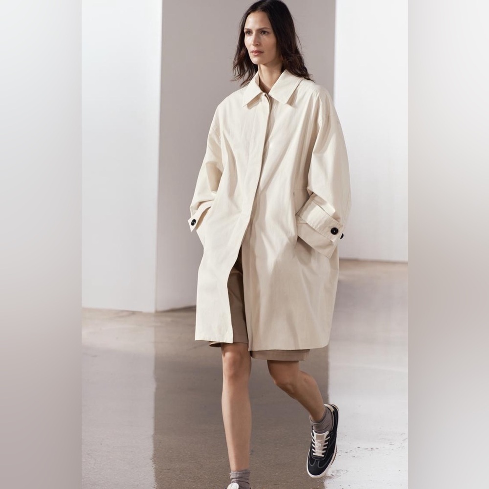 Zara Oversized Minimalist Coat / Lightweight Trench Sz M/L - Picture 1 of 4